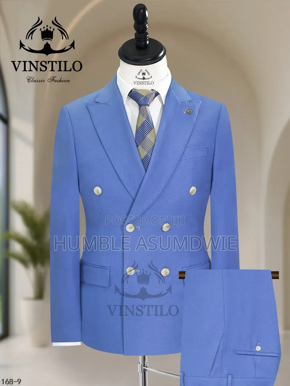 Striped Double-Breasted Suit for Executive