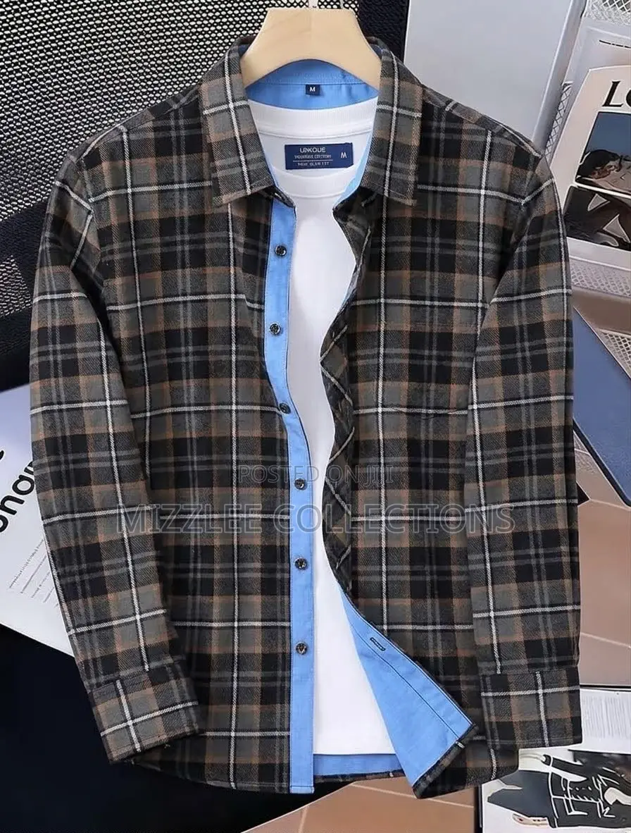 Gentlemen Checked Long Sleeves Shirt M-3xl