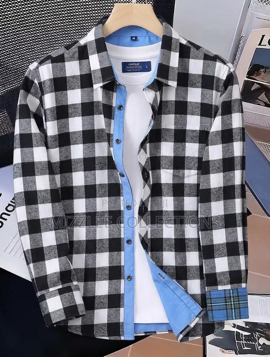 Gentlemen Checked Long Sleeves Shirt M-3xl