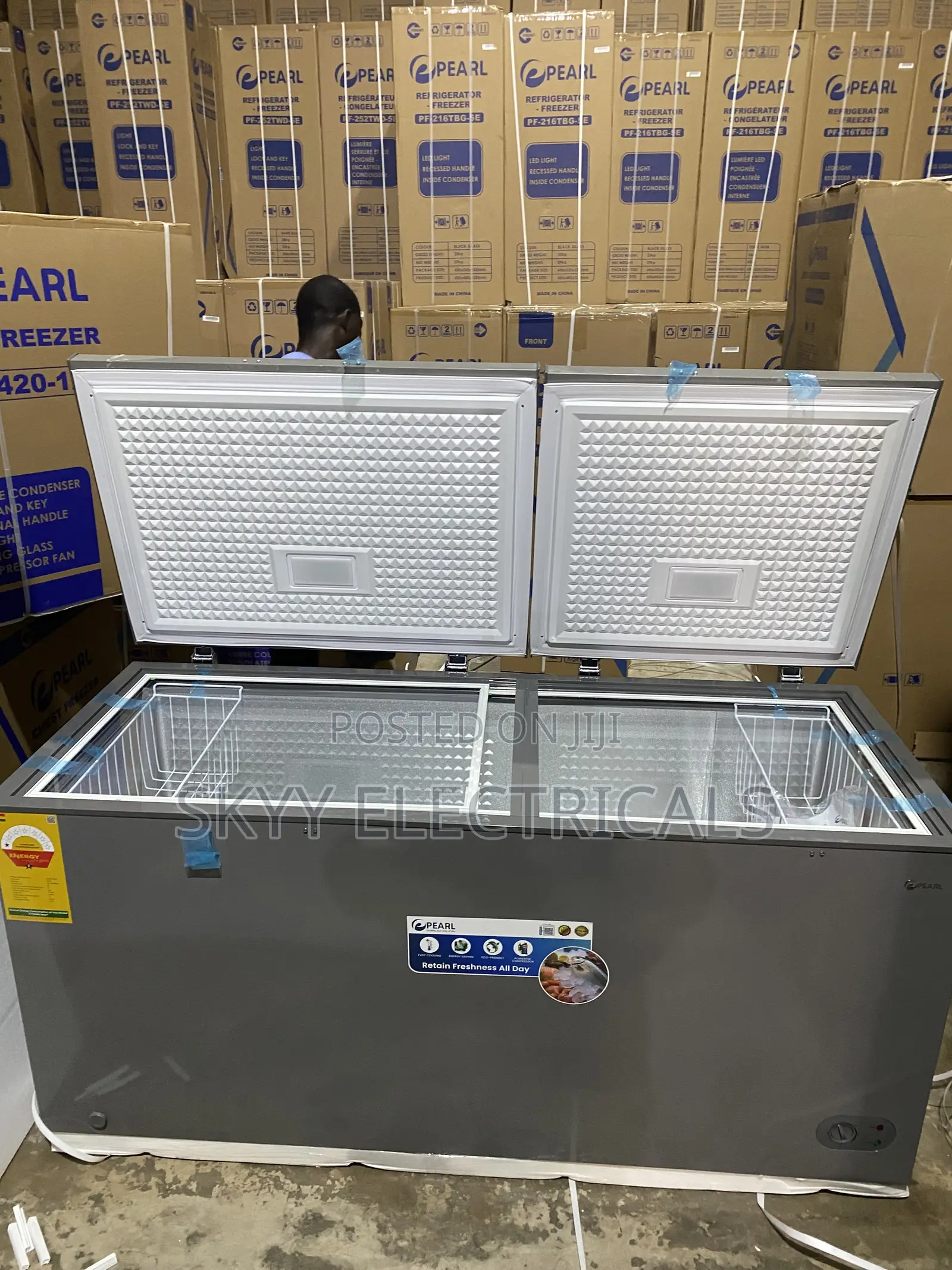 Pearl 400l Double Doors Chest Freezer
