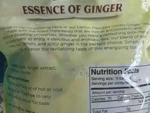 Essence of Ginger Instant Honey Ginger Tea Lemon Flavor Caffeine-Free