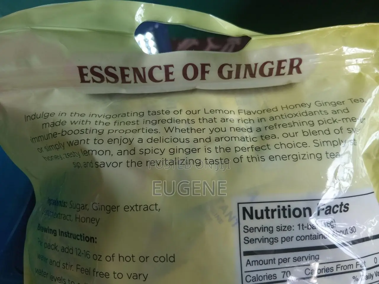 Essence of Ginger Instant Honey Ginger Tea Lemon Flavor Caffeine-Free