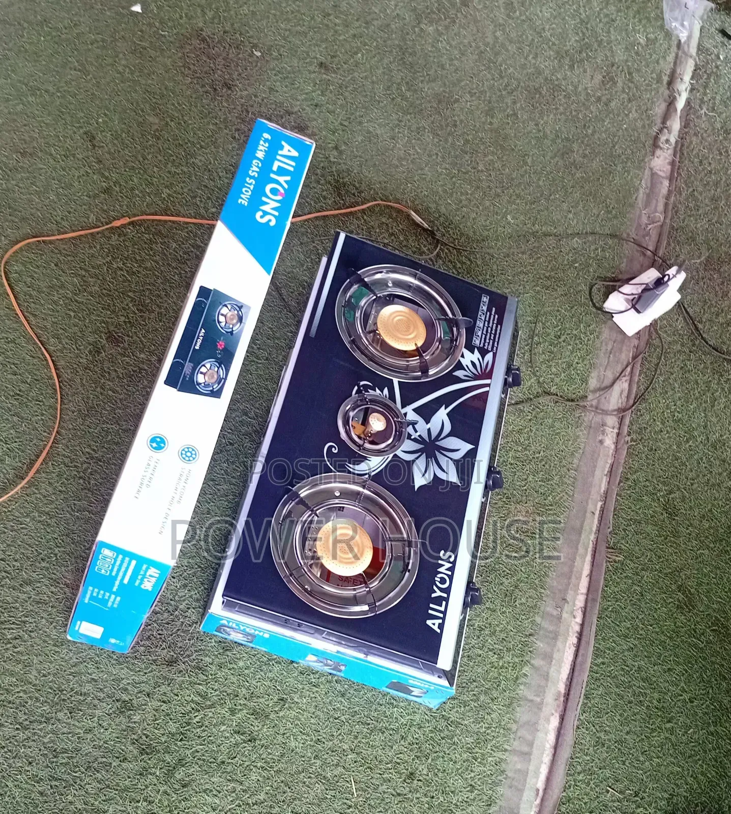 AILYONS Glass Top 3-in-1 Gas Stove – Stylish Powerful 3 in 1