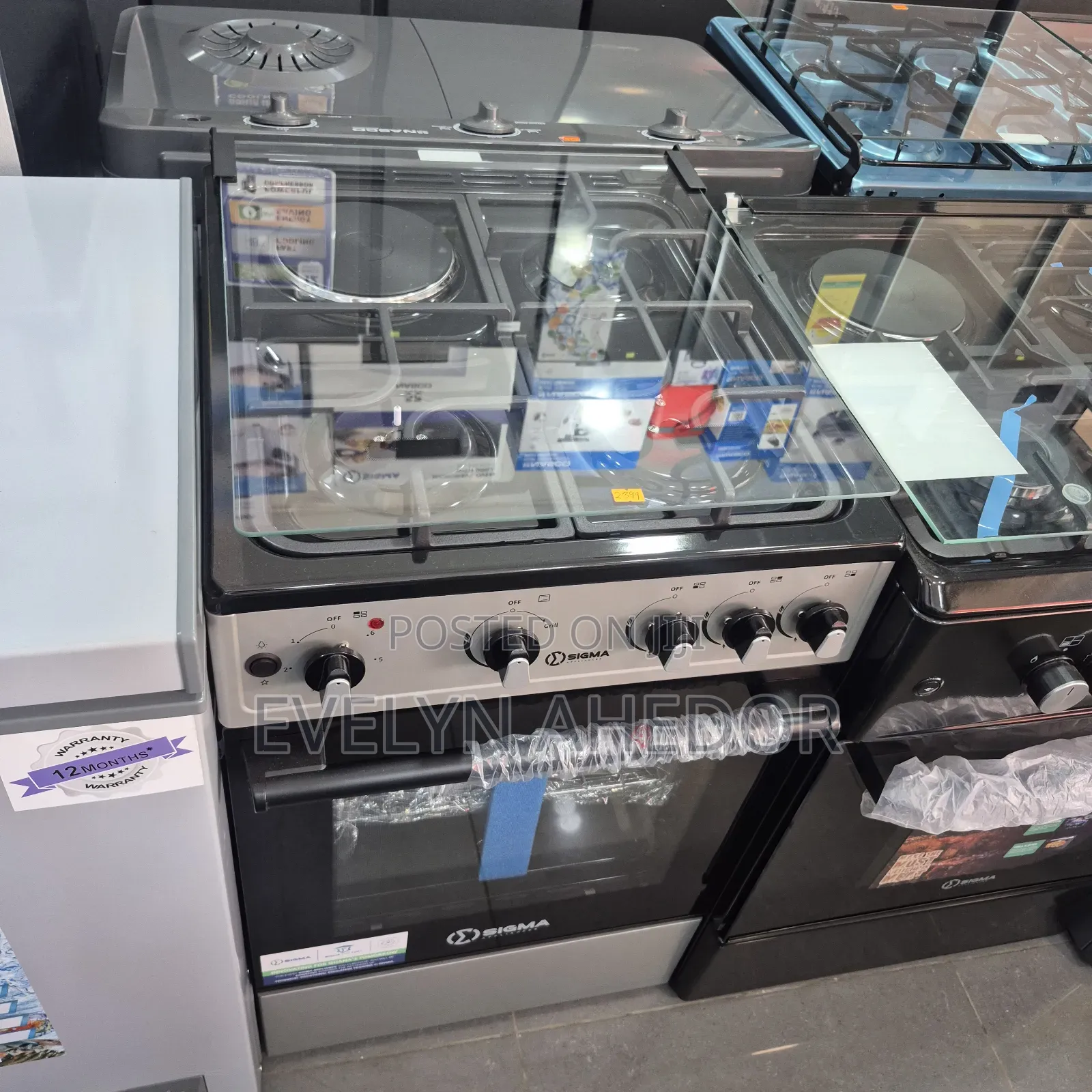 Cute Sigma Black Colour 1 Electric and 3 Gas Cooker for Sale