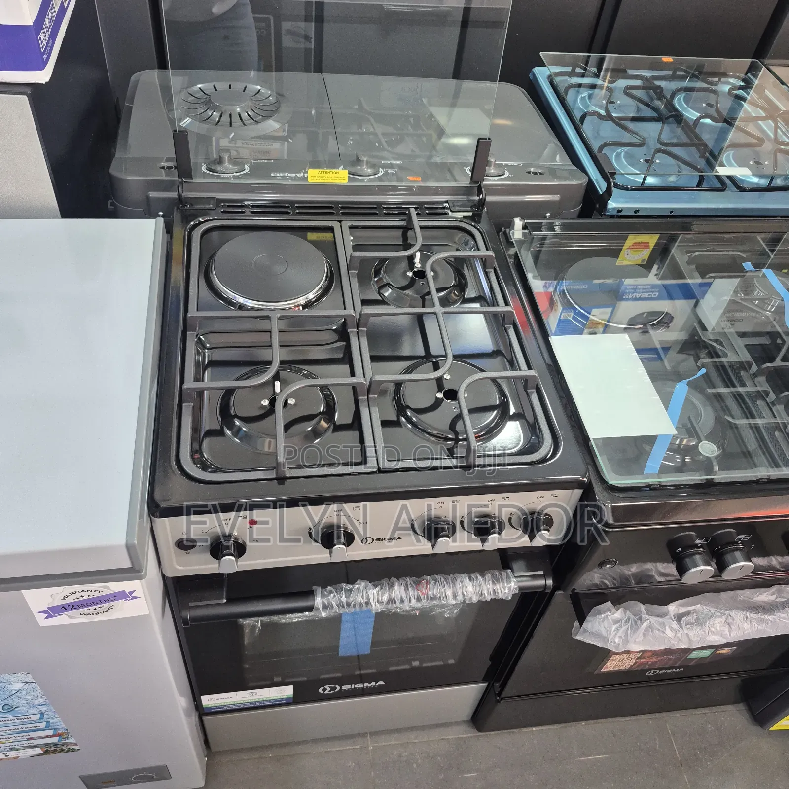 Cute Sigma Black Colour 1 Electric and 3 Gas Cooker for Sale