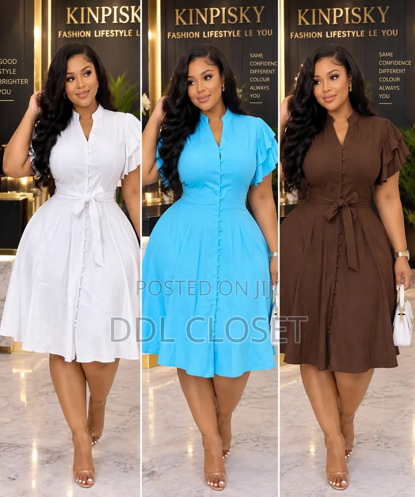 Button Down Falre Dress