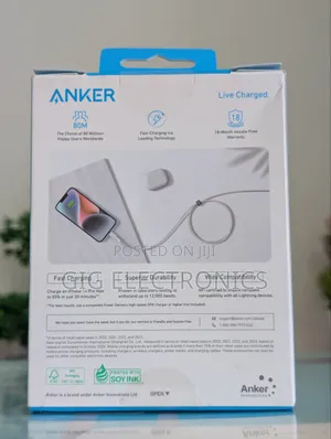 Anker 322 A81B6H21 USB C to Lightning Cable 6ft Braided - White