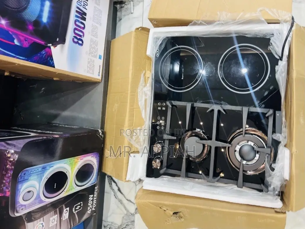 Choose Sleek Kenwood 2 Gas + 2 Electric Hob(Black)Tempered Glass