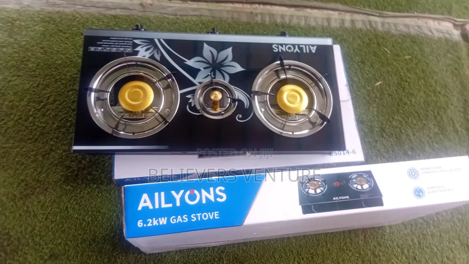 Ailyons 3 Burner Gas Cooker – Strong Flame, Easy Cooking