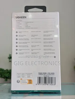 UGREEN 2 Meter 60W Type-C to Type-C 2.0 Cable – US286
