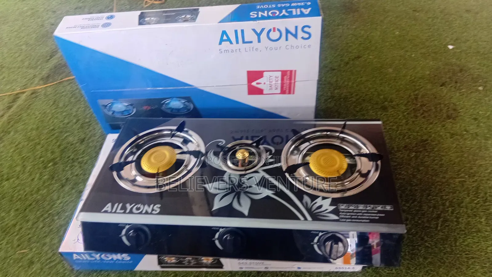 Ailyons Gas Cooker – 3 Powerful Burners for Every Meal