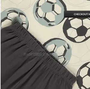 Boys Cream Football Long Sleeve Pyjamas