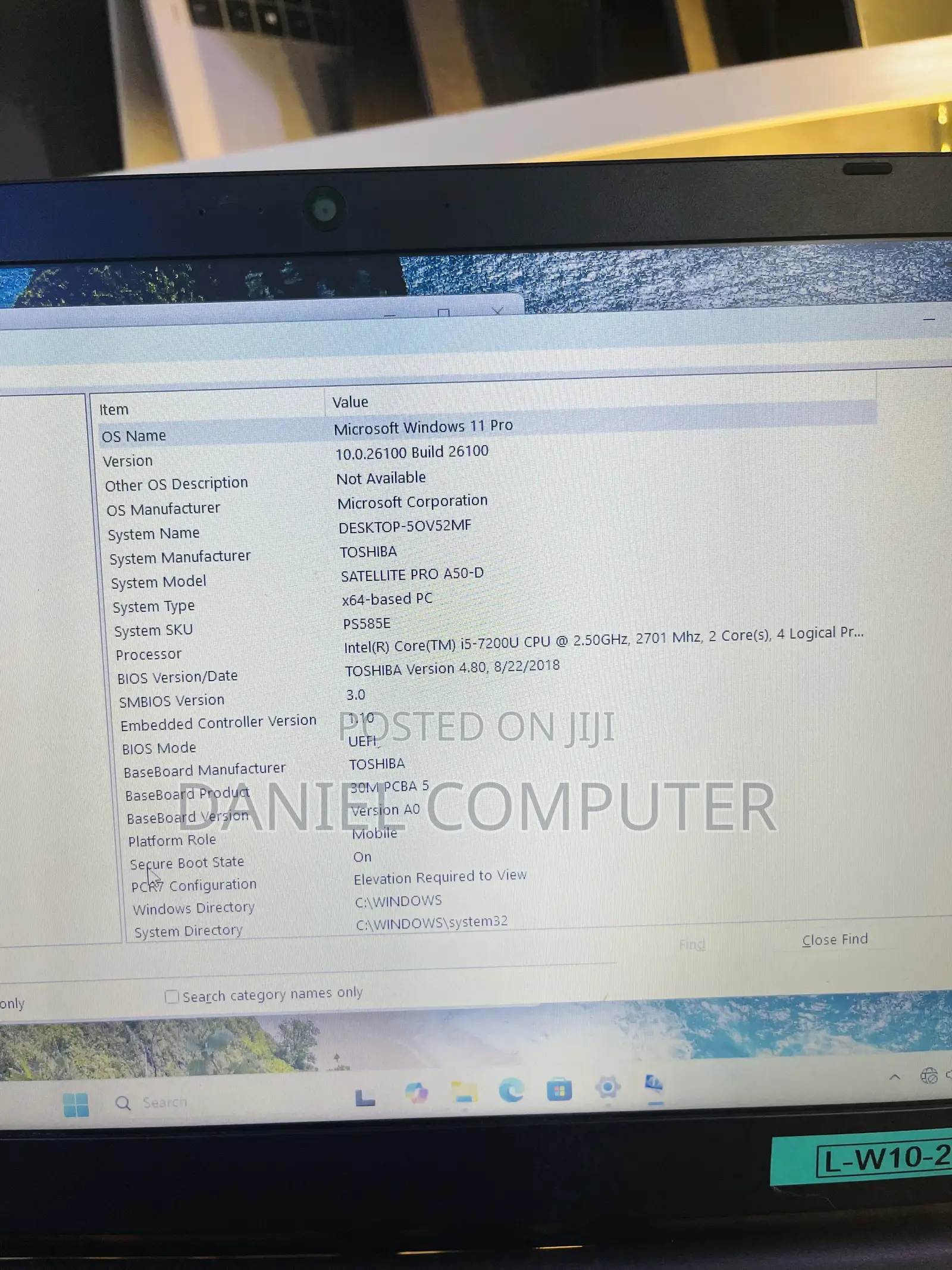 Laptop Toshiba Satellite Pro A300 8GB Intel Core i5 SSD 256GB