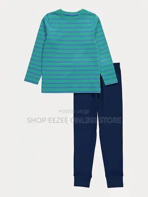Boys Blue Striped Long Sleeve Pyjamas