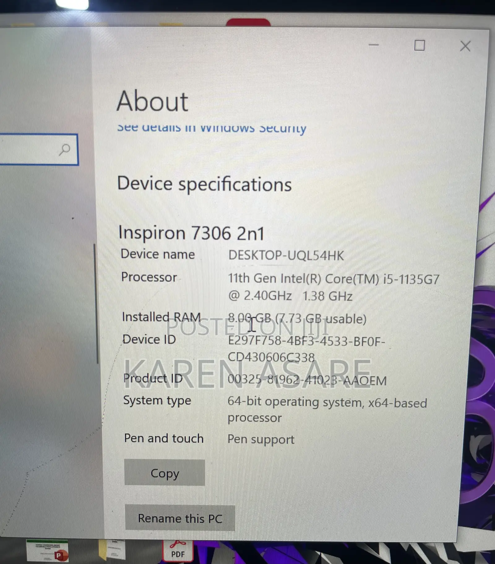 Laptop Dell Inspiron 15 8GB Intel Core i5 HDD 128GB
