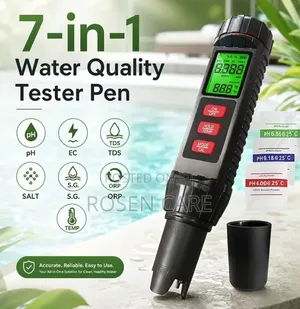 7-in-1 Ph Meter, Tds, Ec, Salt, Temps, S.G, Orp, Water Quality Tester