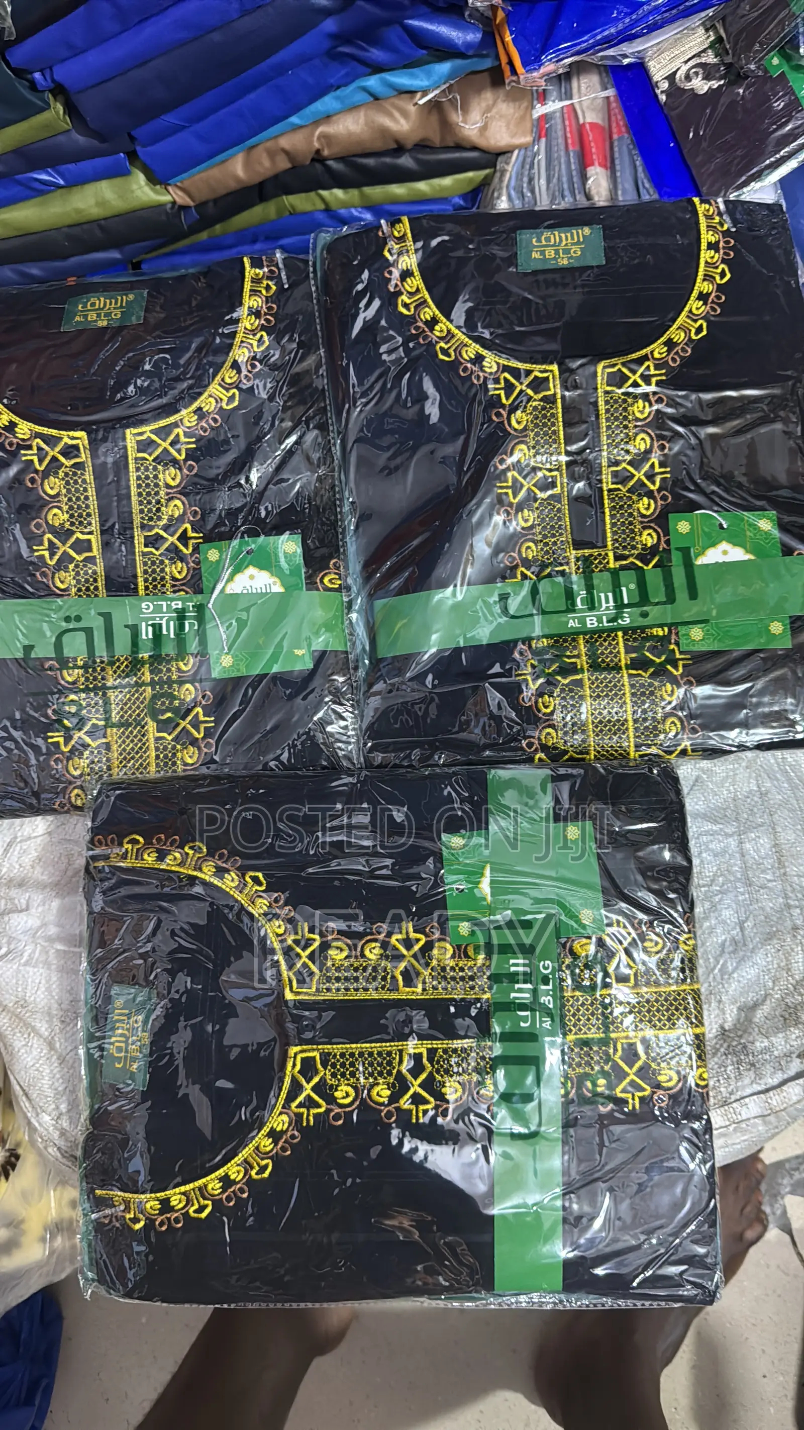 Shortsleeves Black Jalabiya