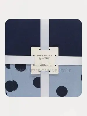 Ladies Blue Spotted Short Sleeve Pyjamas