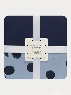 Ladies Blue Spotted Short Sleeve Pyjamas