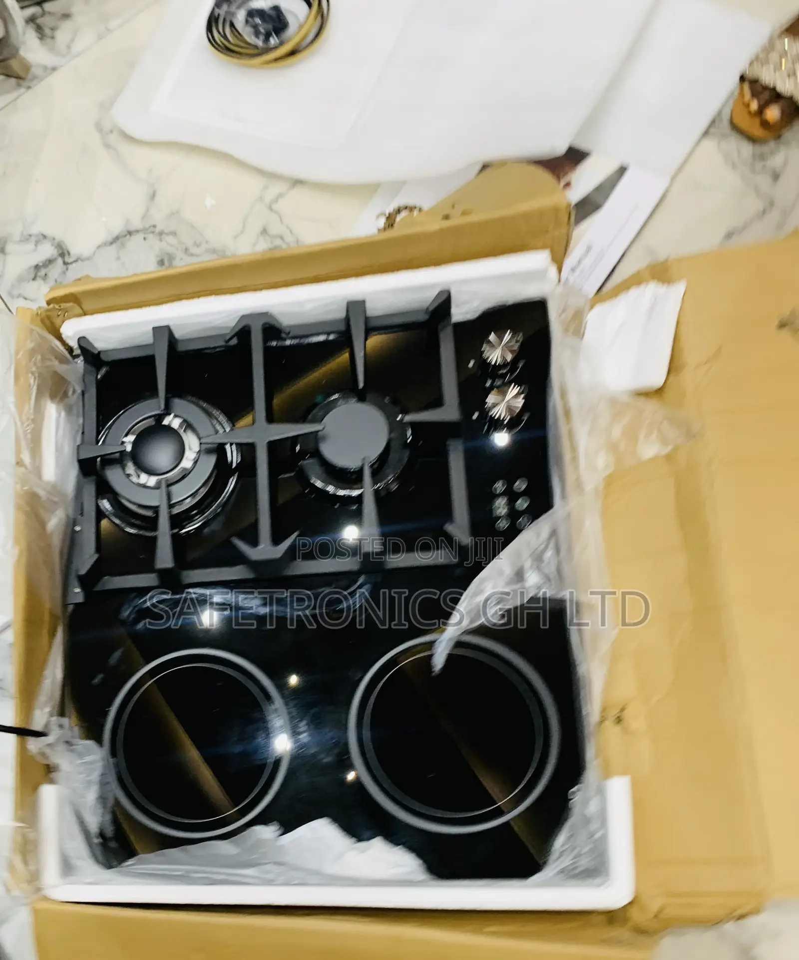 Experience (Black) Glass Kenwood 2 Electric 2 Gas Hob