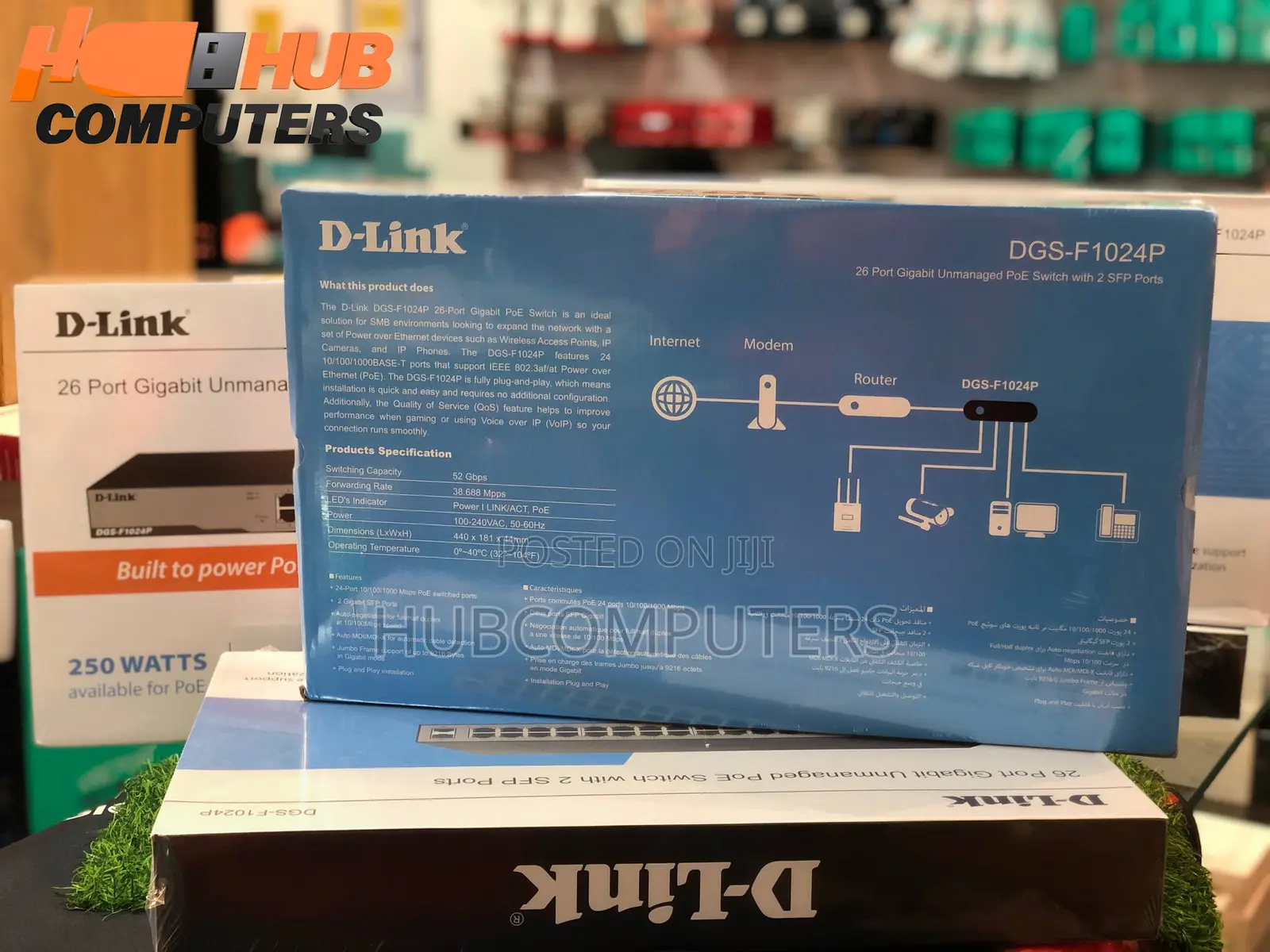 D-Link DGS-F1024p 24 Port PoE+ Gigabit Unmanaged Switch