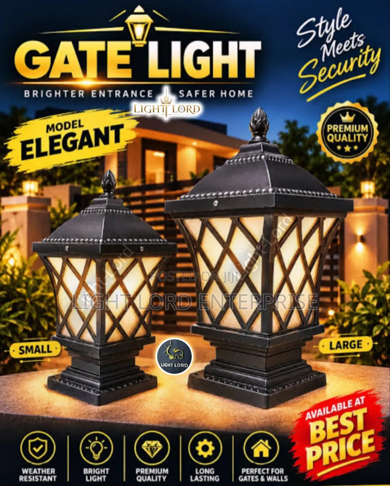 Cage House Pilar Standing Gate Light