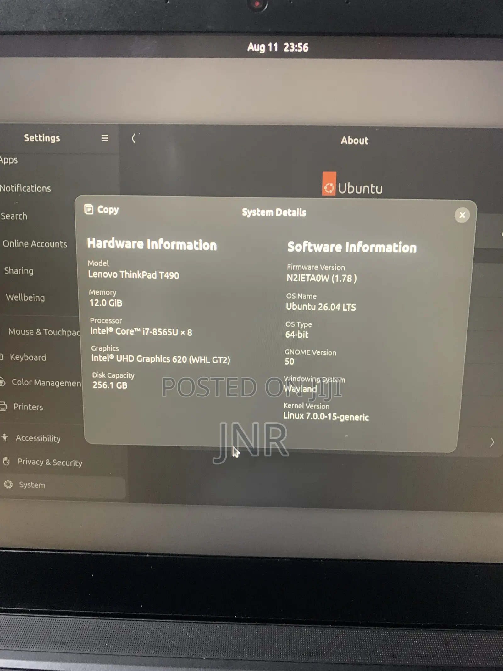 Laptop Lenovo ThinkPad T490s 12GB Intel Core i7 SSD 256GB