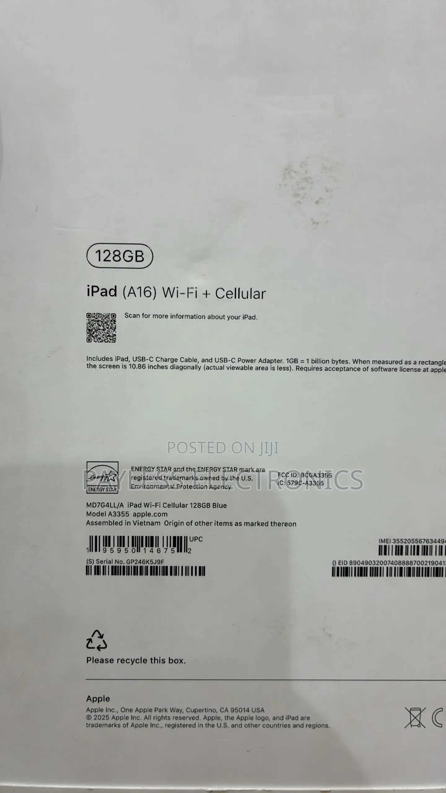 New Apple iPad (2025) 128 GB