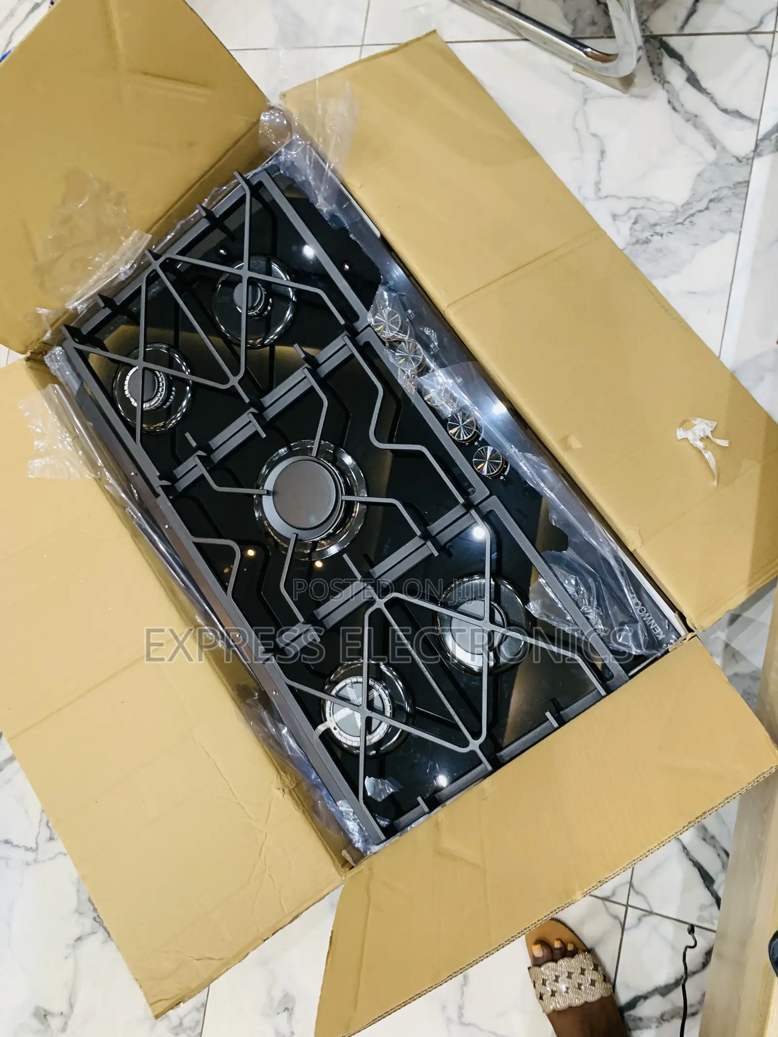 Ultra Modern Black Kenwood Gas Cooker Built in 90cm 5burner