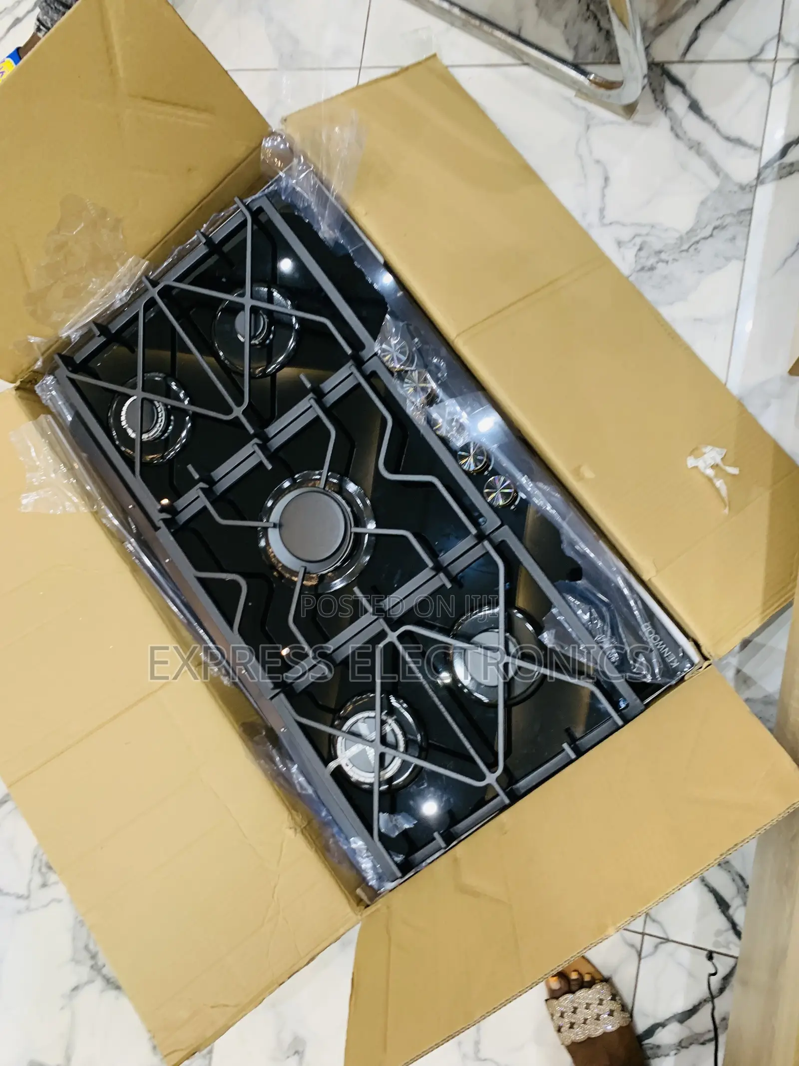 Ultra Modern Black Kenwood Gas Cooker Built in 90cm 5burner