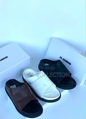 JIL Sander Double - Strap Velcro Slide Sandals