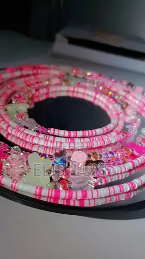 Crystal Waist Beads With Glow in the Dark Butterflies and Alphabets