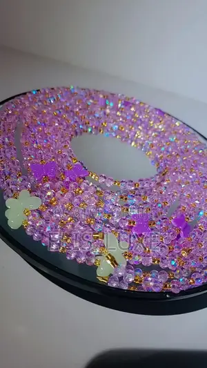 Crystal Waist Beads With Glow in the Dark Butterflies and Alphabets