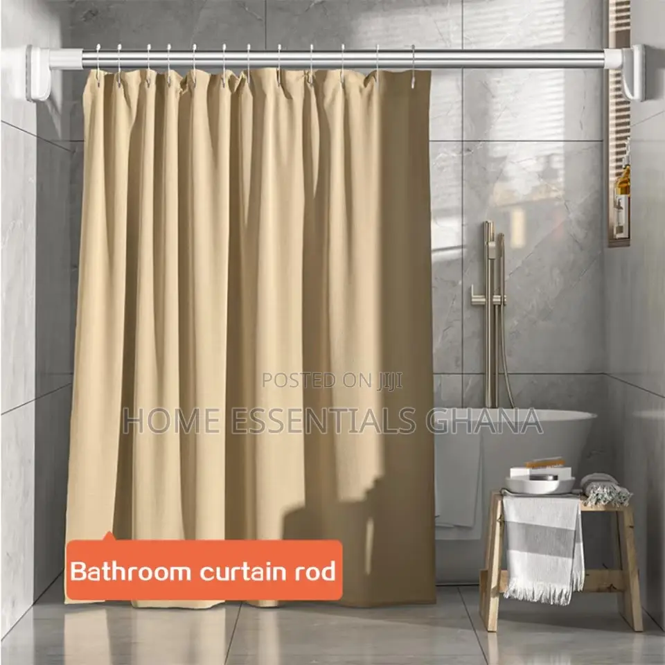 14 Feet Drill-Free Telescopic Shower Curtain Rod No-Drill