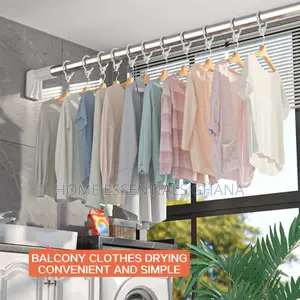 14 Feet Drill-Free Telescopic Shower Curtain Rod No-Drill