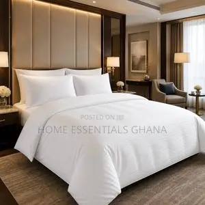100% Cotton Hotel Bedding Set White Stripe Duvet Cover King Size