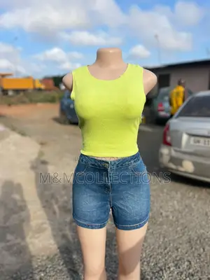 Women's Ribbed Sleeveless Crop Top Neon Green