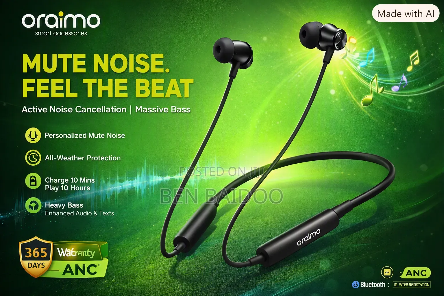 Oraimo Necklace 5 (Massively Clear Sound)