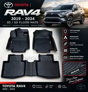 Toyota Rav 4 2019 to 2024 Floor Mats 3d,5d Custom Molded