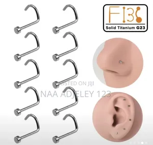 Flat 1pc G23 Titanium Nose Stud Ring Piercing Tragus Helix Corkscrew