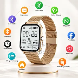Besundy Smart Watch Bluetooth Calling Sports Watch – Gold