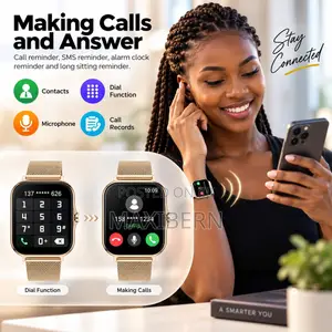 Besundy Smart Watch Bluetooth Calling Sports Watch – Gold