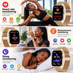 Besundy Smart Watch Bluetooth Calling Sports Watch – Gold