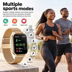 Besundy Smart Watch Bluetooth Calling Sports Watch – Gold
