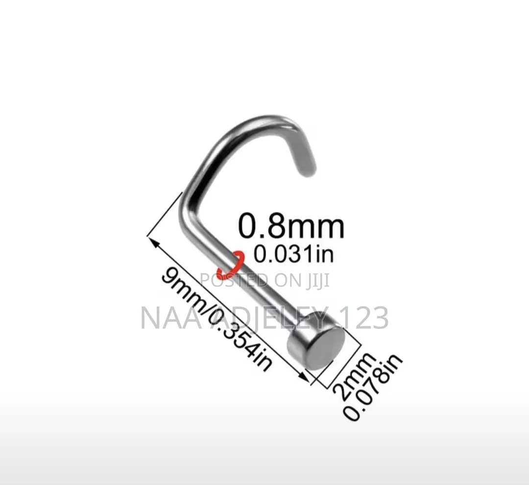Flat 1pc G23 Titanium Nose Stud Ring Piercing Tragus Helix Corkscrew