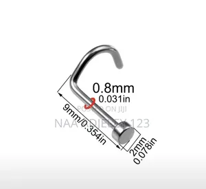 Flat 1pc G23 Titanium Nose Stud Ring Piercing Tragus Helix Corkscrew