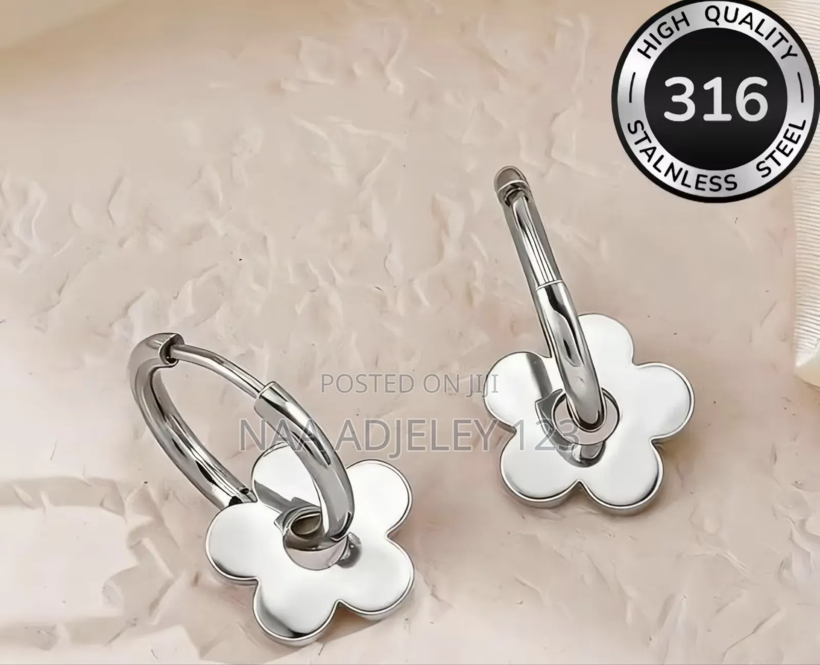 High-Quality Hypoallergenic Stainless Steel Flower Dangle
Earrings