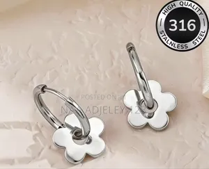 High-Quality Hypoallergenic Stainless Steel Flower Dangle
Earrings