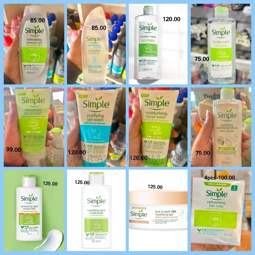 Simple Hydrating/Micellar/Moisturizing/Purifying/Refreshing Body Care