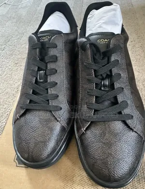 Coach High Line Sneaker in Signature Canvas in Walnut Black